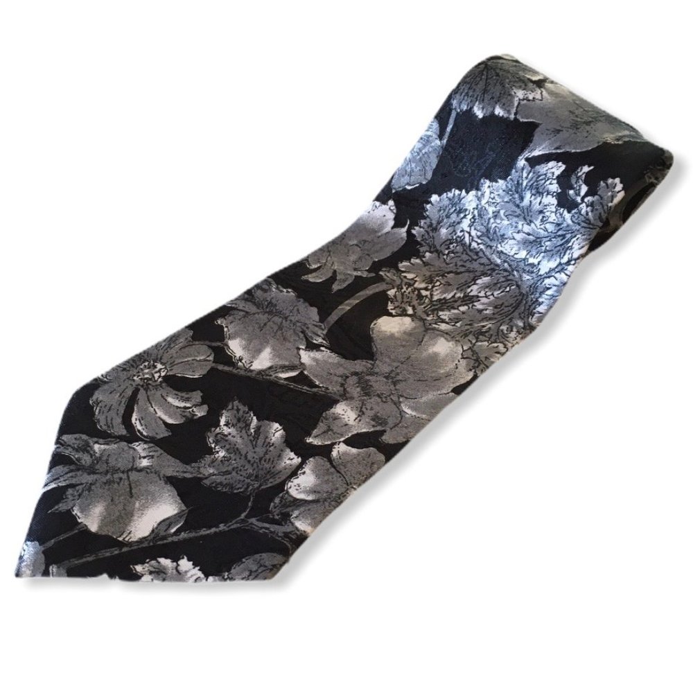 Marquis Men's Neck tie 100% polyester black gray